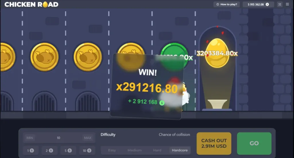 Bright chicken road casino game with colorful background scenery